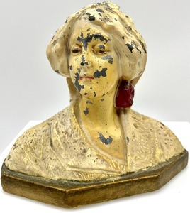 lot 70 image: Vintage Art Nouveau Pair of Womens Busts Bookends