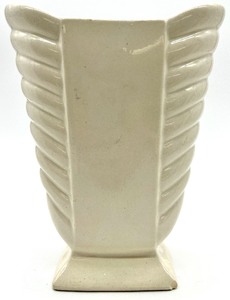 lot 88 image: California Pottery Blue and Cream Colored Vases