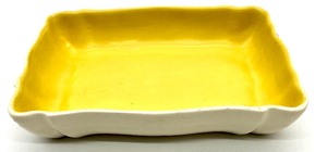 lot 89 image: Vintage Creamy Colored LEFTON Basket Weave Planter, HAEGER  Cornucopia Shell Planter and other Ceramic Platter