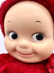 lot 107 image: Vintage Fuzzy Red KEWPIE Doll with Stocking Cap