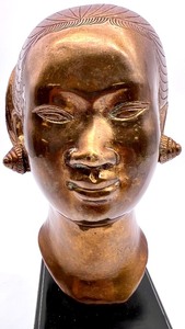 lot 123 image: Vintage Nguyen Thanh Le Asian Signed Brass Head