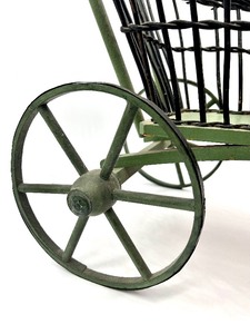 lot 125 image: Antique Victorian Wood and Wicker Baby Carriage Buggy