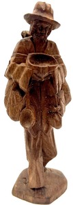 lot 128 image: Vintage and Antique Wood Carving Figures with 1875 Hymnal Book