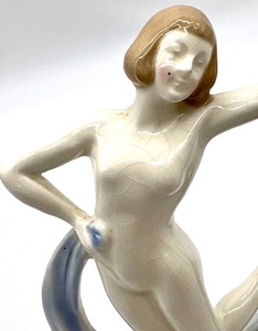 lot 6 image: Germany ART NOUVEAU Flower Frog with Dancing Woman