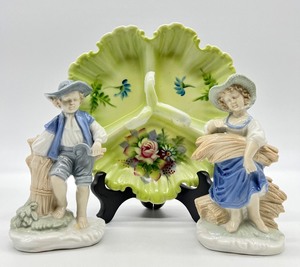 lot 37 image: Vintage LEFTON Divided Dish and Figurines
