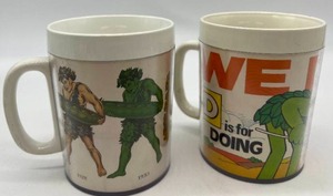 lot 161 image: Vintage GREEN GIANT Thermo-Serv Picto-mugs Collectibles