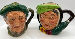 lot 165 image: Vintage ROYAL DOULTON Toby Mugs Sairey Gomp & Auld Mac English Barware