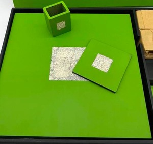 lot 181 image: New Japanese Table Set in Box Placemats, Coasters & Cube Napkin Rings