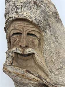 lot 186 image: Vintage WOOD CARVING Spirit of the Woods - Drift Wood Sculpture