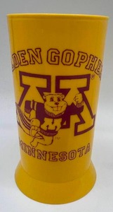 lot 188 image: Vintage MINNESOTA GOPHERS Plastic Mugs & a Black Iron AMERICAN EAGLE