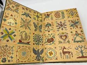 lot 202 image: Vintage 1947 FIRESIDE BOOK of FOLK SONGS Cabin Decor Illustrated Songs