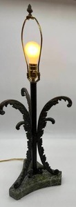 lot 140 image: Stunning THEODORE AND ALEXANDER Cast Bronze & Marble Lamp