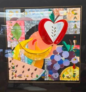 lot 144 image: Large CAROL PAUL American Artist Composition Still Life Original Painting Pastel Signed One of a kind
