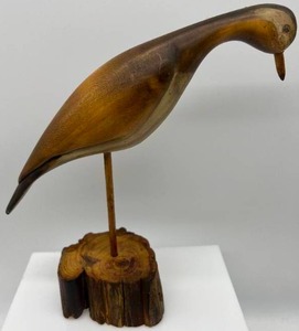 lot 145 image: MCM Wooden Shore Birds Carved and Mounted Signed