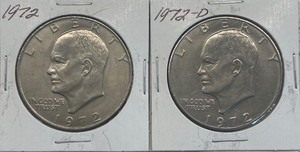 1972 P & D Eisenhower Dollars