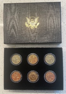 Six Different 2009-D Gold Plated State Quarters