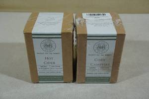 lot 83 image: Begonia and Bench Candles -Hot Cider & Cozy Campfire