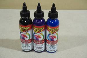 lot 110 image: 3 4fl oz Unicorn Spit Gel Stain & Glaze -Black, Purple & Blue
