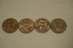 lot 204 image: 4 US Presidential Dollar Coins - Fillmore, Lincoln, Pierce, Buchanan