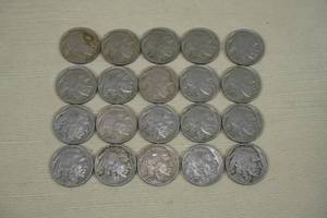 lot 209 image: 20 Buffalo Nickel Coins - Full or Partial Date