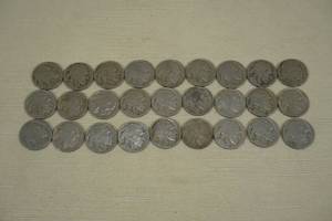 lot 210 image: 27 Buffalo Nickel Coins - NO Date