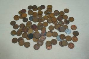 lot 211 image: 100 Wheat Pennies - Some Steel
