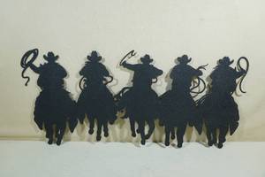 lot 296 image: Laser Cut Steel CowboyHorse Wall Art
