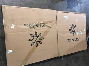 Lot of 2  Zinus SmartBase Heavy Duty Twin Metal Bed Frame Customer Returns See Pictures