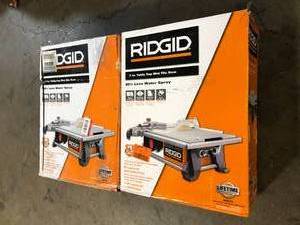 Lot of 2 RIDGID 6.5 Amp 7 in. Blade Corded Table Top Wet Tile Saw   Customer Returns See Pictures