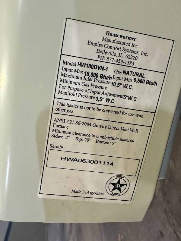 Natural Gas House Warmer Furnace | Auction #25 - Tires, Label Printers,  Corrugated Boxes, and More!! | K-BID