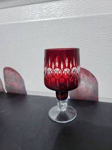 lot 8 image: Czech Bohemian Glass Pitcher & Glasses