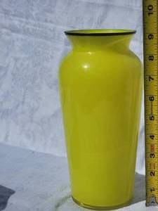 lot 16 image: Vintage Czech Glass Color Vase Circus Clown Paint