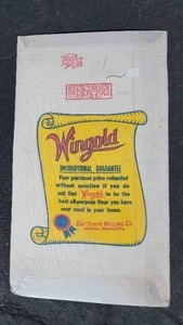 lot 143 image: Vintage Wingold Flour Sack 100 lbs  Winona Minnesota