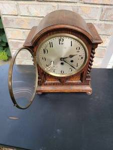 lot 61 image: Junghans Wurttemberg A52 Mahogany Metal Clock (Approx..1925)