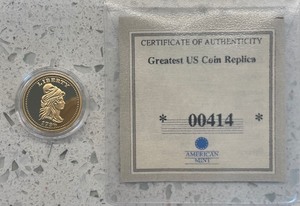 lot 35 image: Replica 1796 Liberty Gold Coin