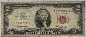 lot 57 image: 1963 $2 Federal Note - A13965195A