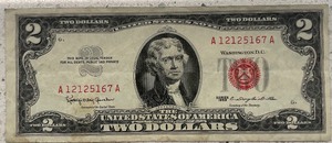 lot 56 image: 1963 $2 Federal Note - A12125167A