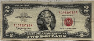 lot 55 image: 1963 $2 Federal Note - A10929786A