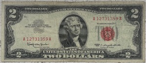 lot 52 image: 1963 $2 Federal Note - A12731359A
