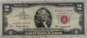 lot 50 image: 1963 $2 Federal Note - A06211408A