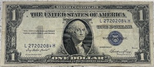lot 48 image: 1935 E $1 Silver Certificate - L27202084H