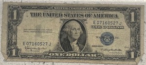 lot 46 image: 1935 H $1 Silver Certificate - E07160527J