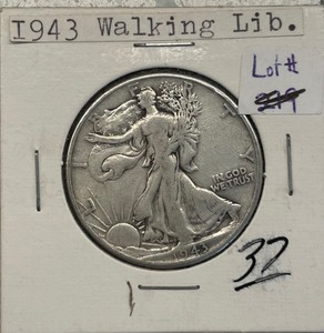 lot 60 image: 1943 Walking Liberty Half Dollar