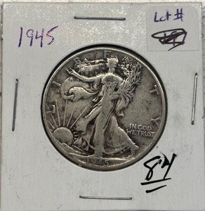 lot 63 image: 1945 Walking Liberty Half Dollar