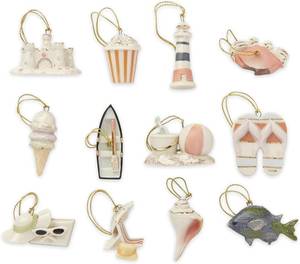 lot 18 image: Lenox Summer Mini Ornaments and Tree Set