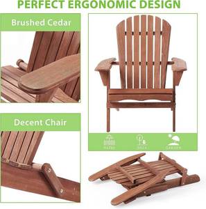 lot 32 image: SoliWood Wooden Folding Adirondack Chair