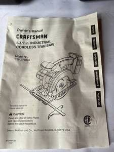 lot 232 image: Craftsman 5.5 Inch Industrial Cordless Trim Saw with Case Model 315.271810