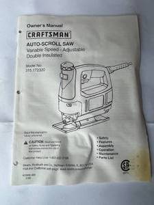 lot 233 image: Craftsman Auto-Scroll Saw with Case Model 315.172320