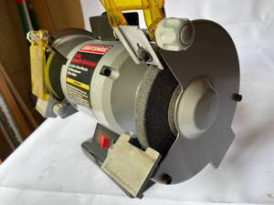 lot 240 image: Craftsman 6 Inch Bench Grinder 13 Horsepower Model 319.211260 with Flex Arm Lighting