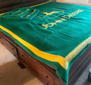 lot 59 image: John Deer Blanket and Two Pillow Shams by Biederlack of America